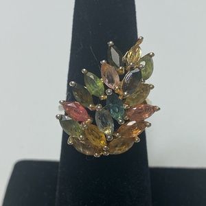 Tourmaline Rainbow Gemstone Ring *Damaged*